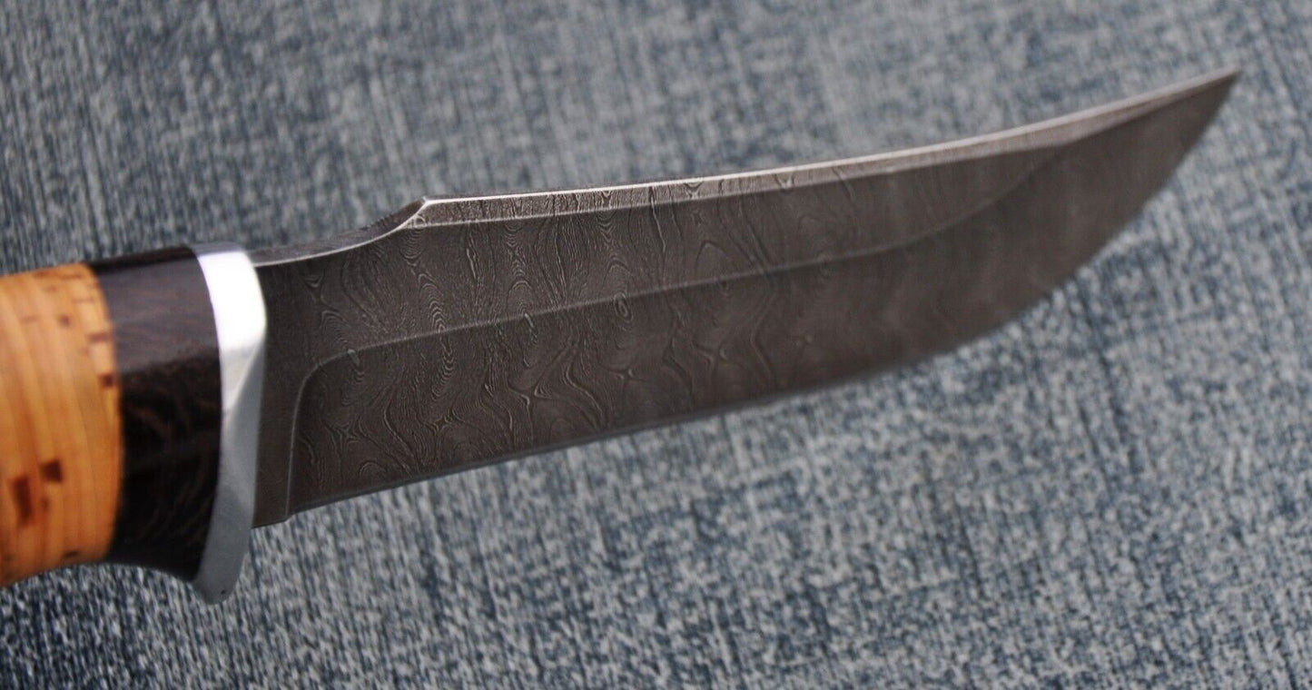 Damast Outdoor Jagd Messer Nazarov Knives Russland Handarbeit HRC 62