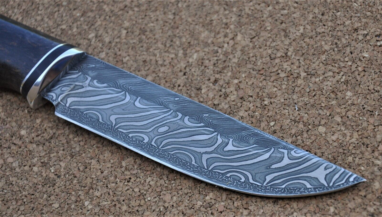 Mosaik DamastStahl OutdoorMesser Handarbeit Nazarov Knives Russland HRC62 Овод