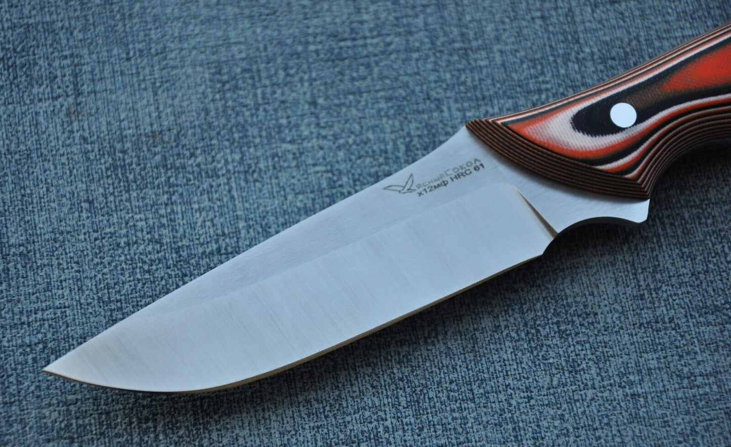 H12MF Full Tang Outdoor Jagdmesser Yasniy Sokol Handarbeit