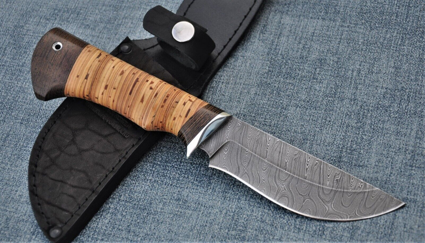 Damast Damaszener Stahl OutdoorMesser Nazarov Knives Handarbeit HRC62 Койот