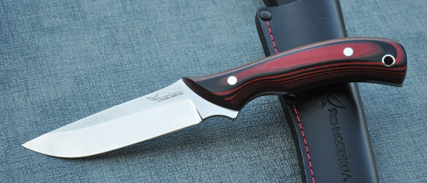 H12MF Full Tang Outdoor Jagdmesser Yasniy Sokol Handarbeit