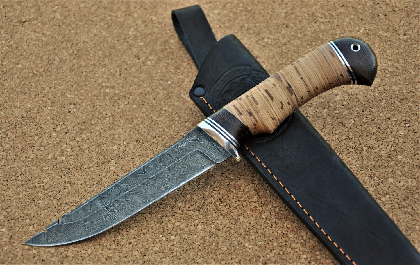 Damast Damaszener Stahl Outdoor Messer Nazarov Knives Handarbeit HRC62 Рыбак