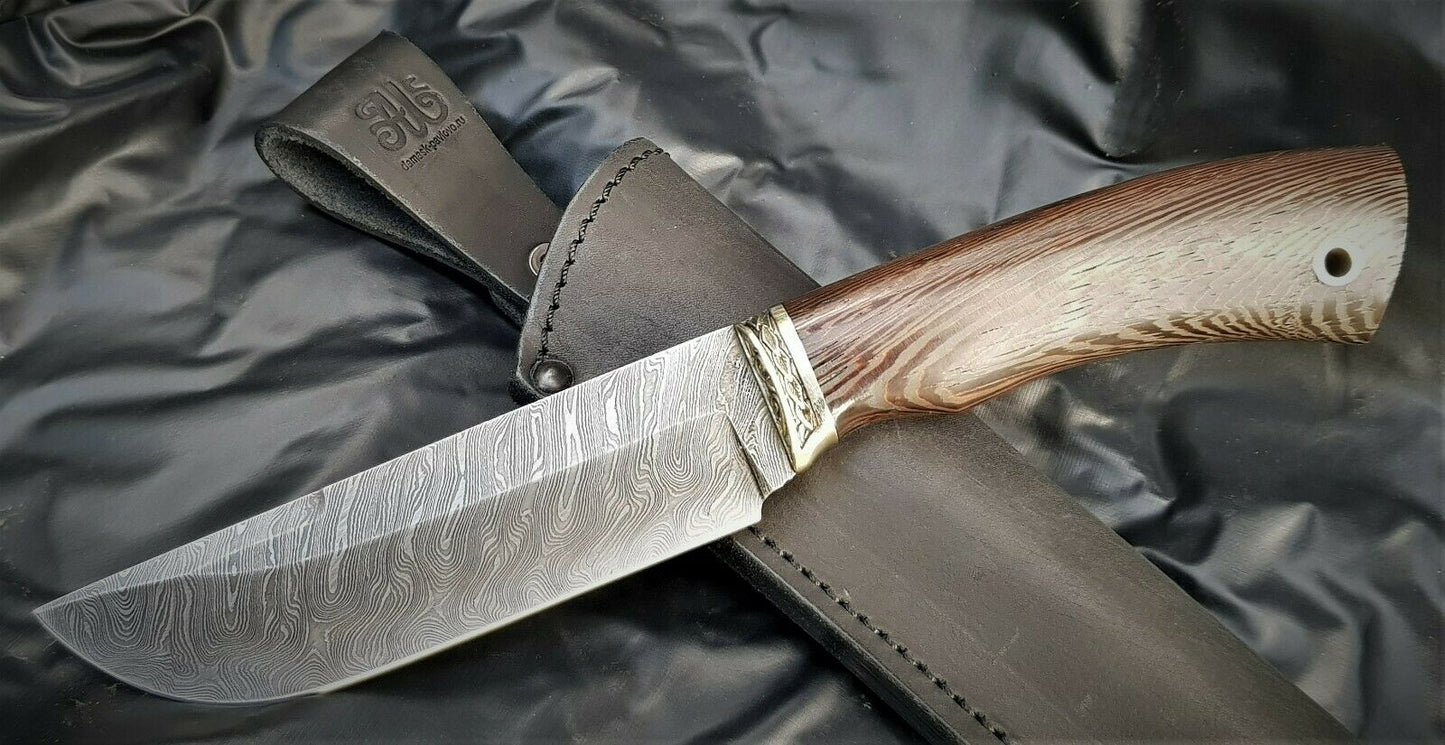 A.Marushin Outdoor Jagdmesser Damaszener Stahl Handarbeit