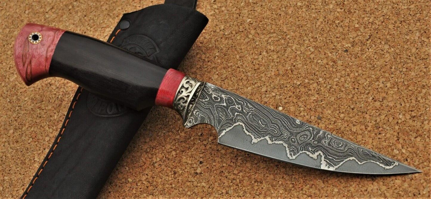 Nazarov Knives Russland Damaszener Stahl Outdoor Jagd Messer Handarbeit HRC62