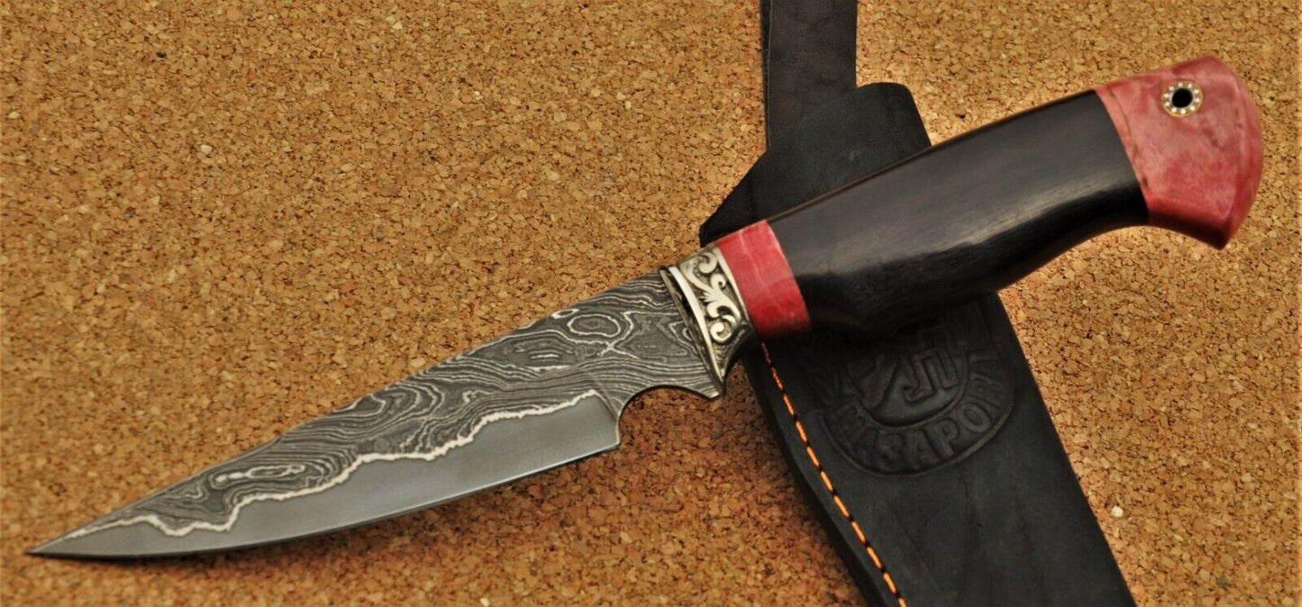 Nazarov Knives Russland Damaszener Stahl Outdoor Jagd Messer Handarbeit HRC62