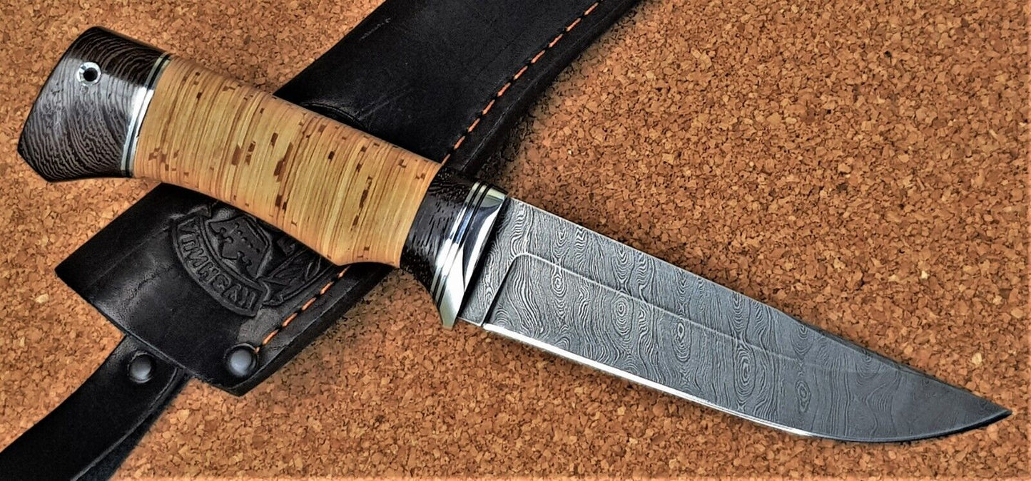 Damast Outdoor Jagd Messer Nazarov Knives Russland Handarbeit HRC 62 Бизон