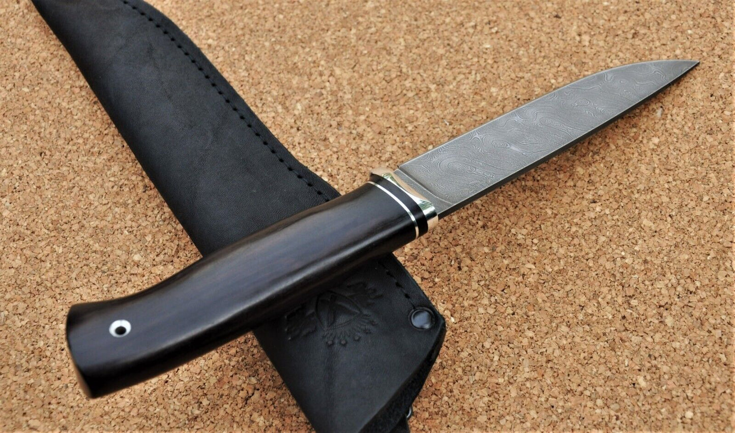 Damaszener Stahl Outdoor Damast Messer Nazarov Knives Handarbeit HRC62 Ягуар