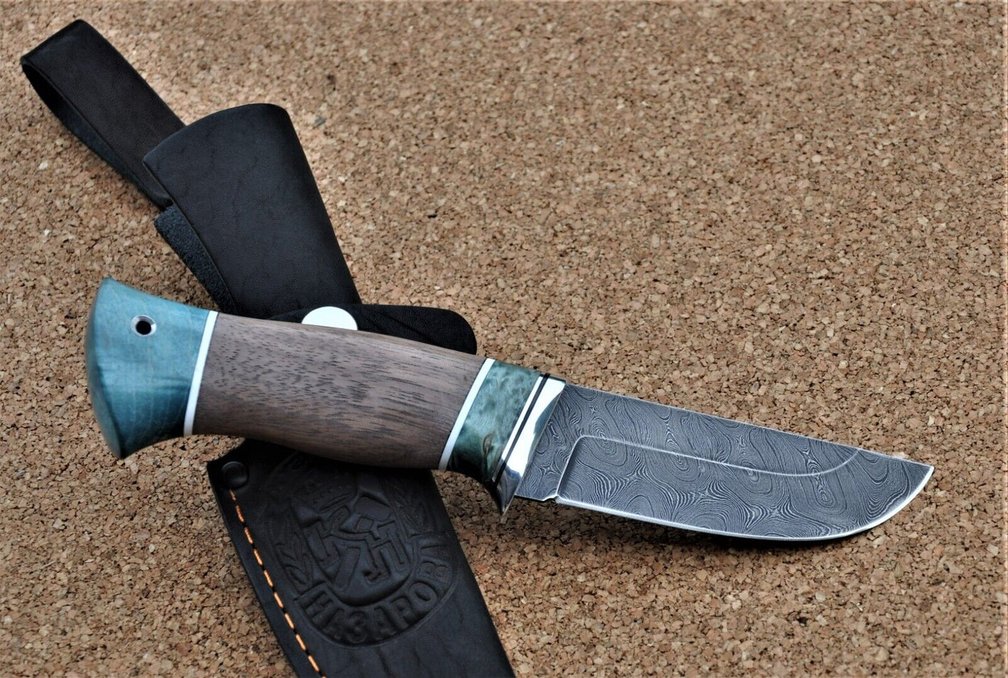 Damaszener Stahl Outdoor Jagd Damast Messer Nazarov Knives Handarbeit HRC62