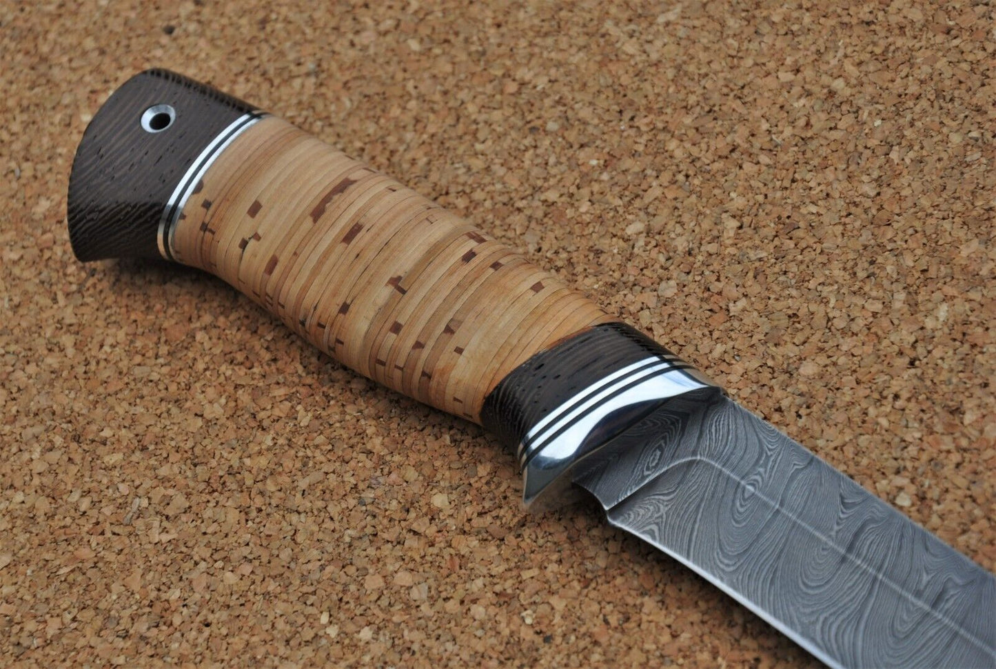 Damast Damaszener Stahl Outdoor Messer Nazarov Knives Handarbeit HRC62 Сокол