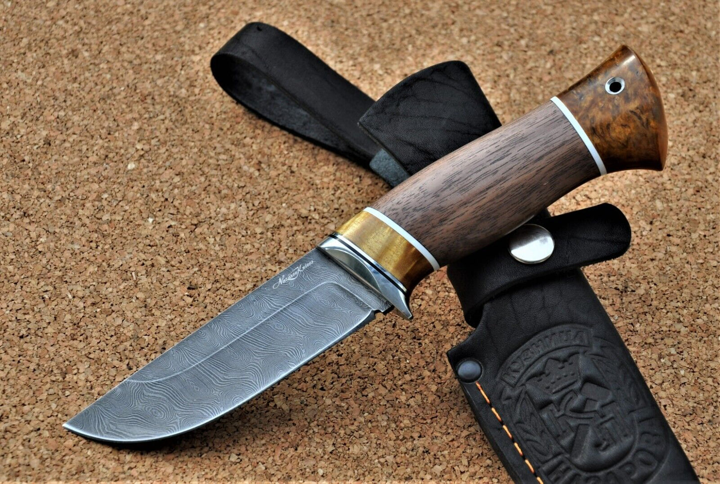 Damaszener Stahl Outdoor Jagd Damast Messer Nazarov Knives Handarbeit HRC62