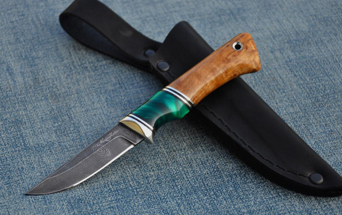 Damaszener Stahl Outdoor Damast Messer Малыш Nazarov Knives Handarbeit HRC62