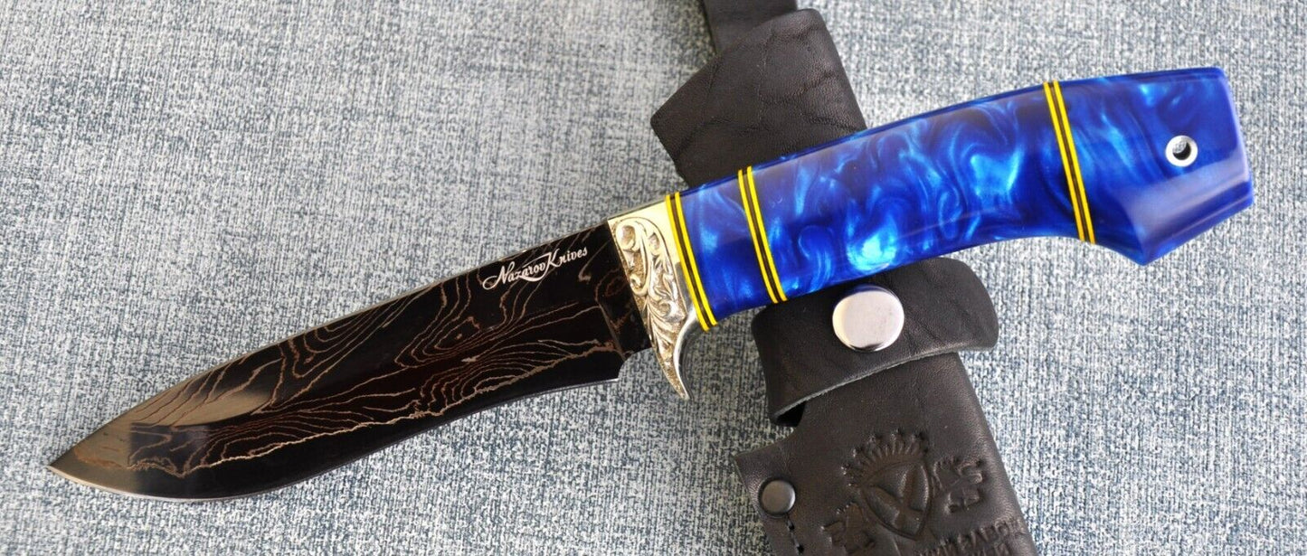 Nazarov Knives Russland laminated Damast Stahl Outdoor Messer Handarbeit HRC62