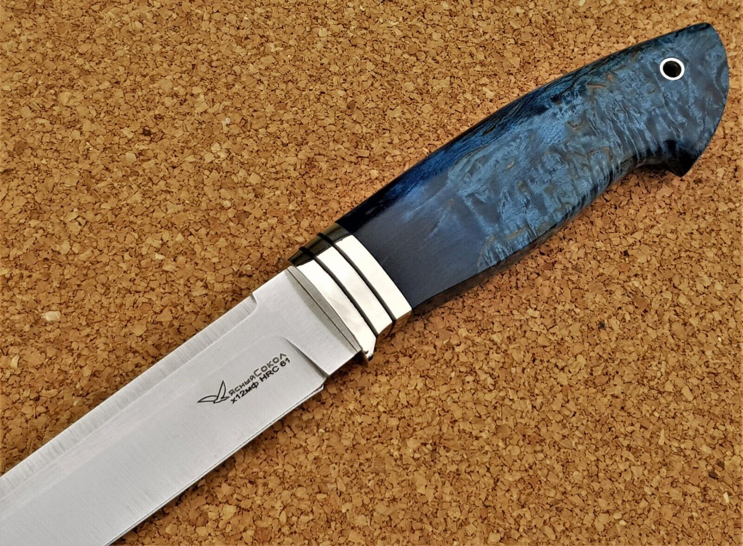 H12MF Stahl Outdoor JagdMesser Yasniy Sokol Russland Handarbeit HRC61Буревестник