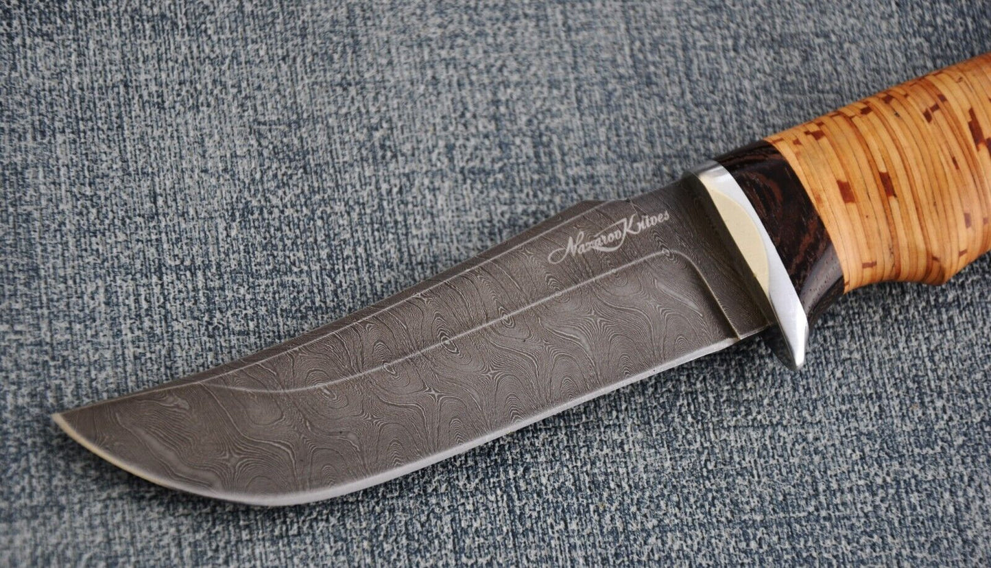 Damast Outdoor Jagd Messer Nazarov Knives Russland Handarbeit HRC 62