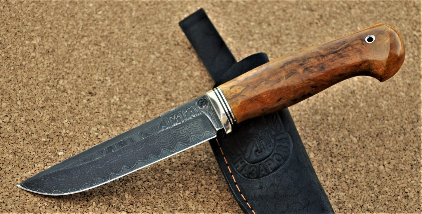 Nazarov Knives Russland Mosaik Damast Stahl Outdoor JagdMesser Handarbeit HRC62
