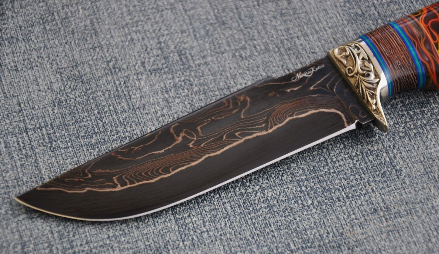 Nazarov Knives Russland laminated Damast Stahl Outdoor Messer Handarbeit HRC62