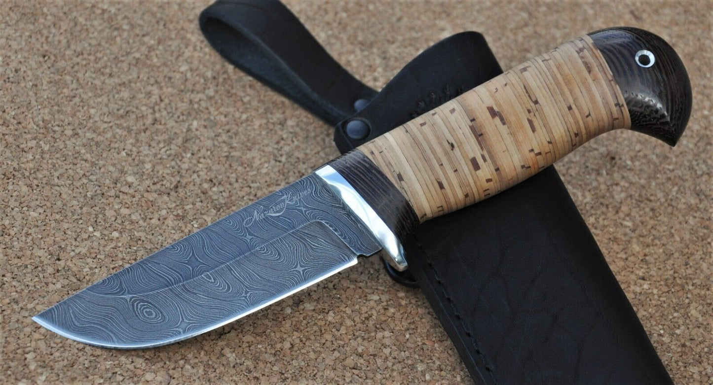 Damaszener Stahl Outdoor Jagdmesser Nazarov Knives Handarbeit