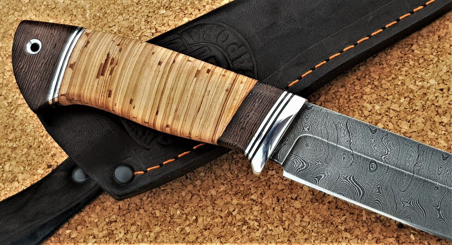 Damast Stahl Outdoor JagdMesser Nazarov Knives Russland Handarbeit HRC62 Путник