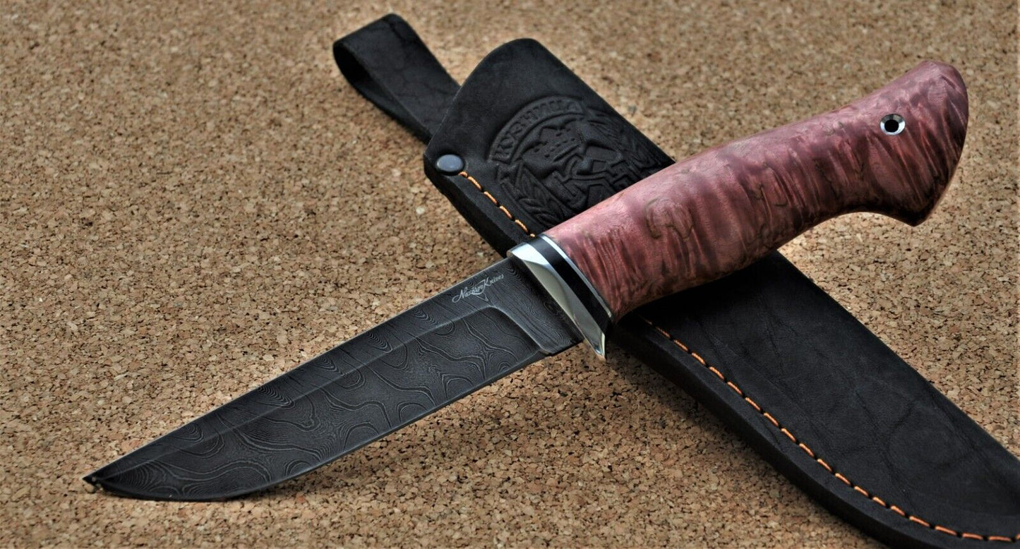 Damaszener Stahl Outdoor Jagd Damast Messer Nazarov Knives Handarbeit HRC62