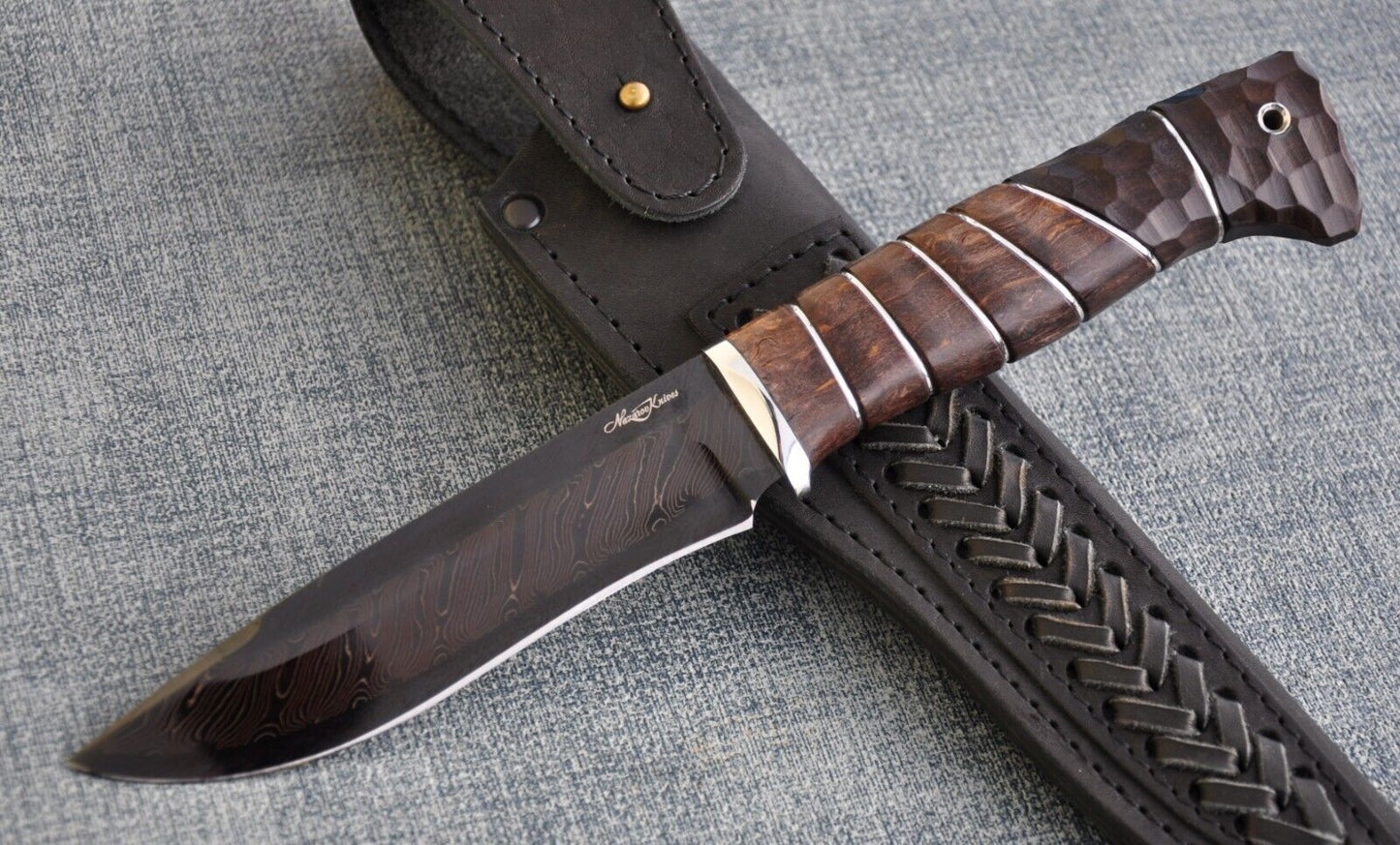 Nazarov Knives Russland Mosaik Damast Stahl Outdoor JagdMesser Handarbeit HRC62