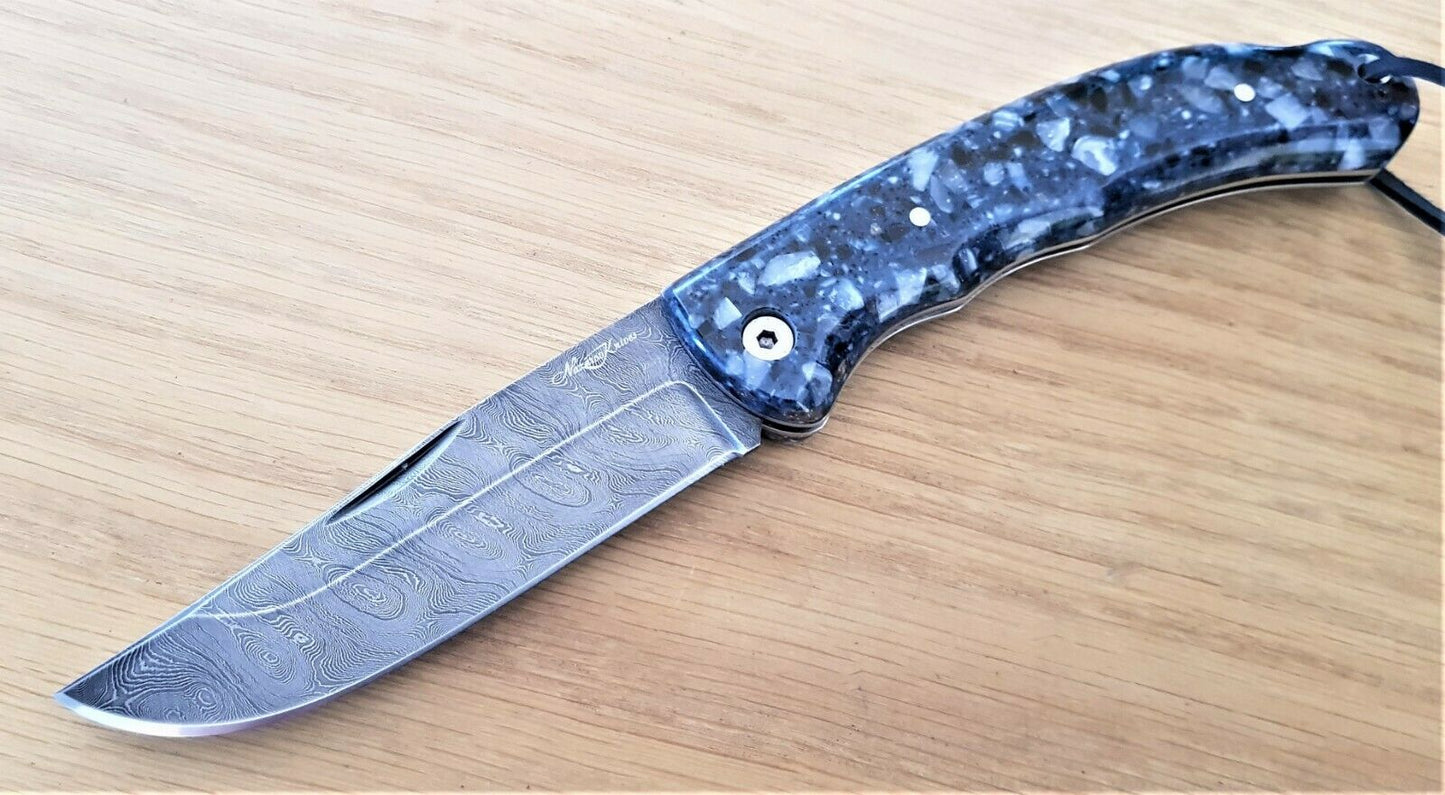 Nazarov Knives Russland DamastStahl OutdoorТаёжник Klappmesser Handarbeit HRC62