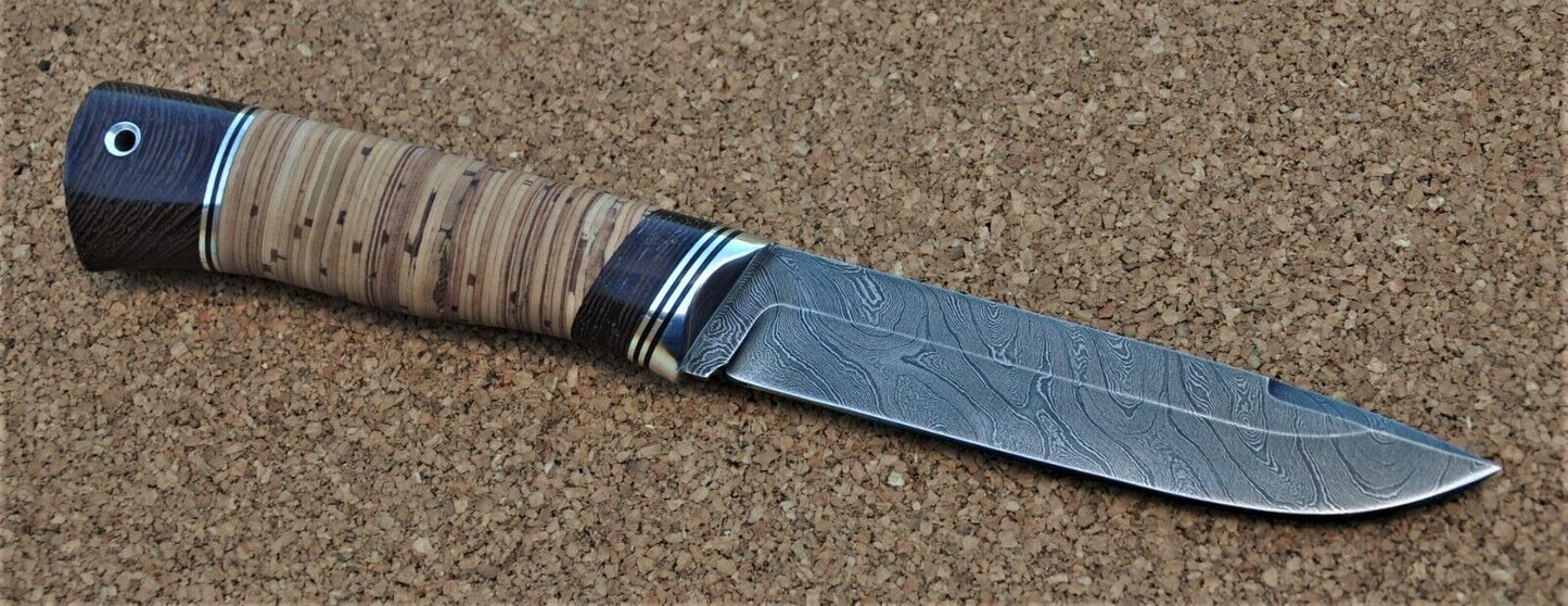 Damast Damaszener Stahl Outdoor Messer Nazarov Knives Handarbeit HRC62 Скиф