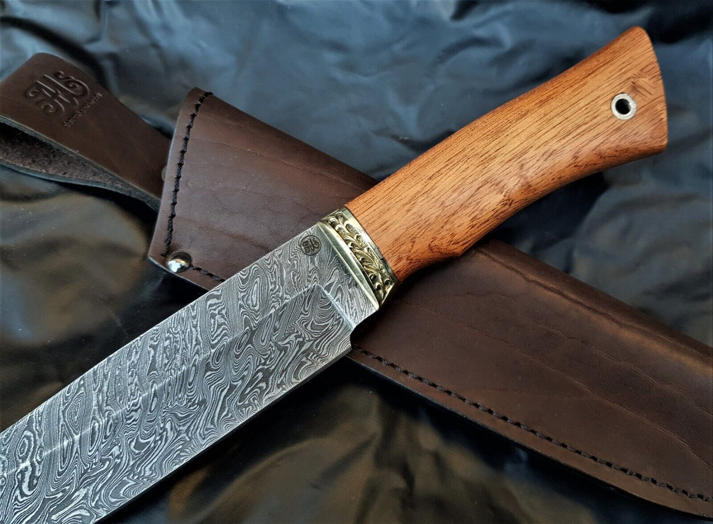 A.Marushin Outdoor Jagdmesser Damaszener Stahl Handarbeit