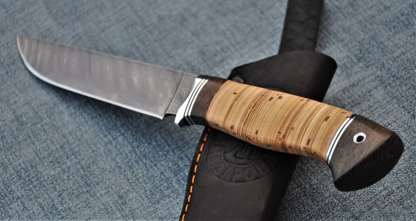 Damast Damaszener Stahl OutdoorMesser Nazarov Knives Handarbeit HRC62 Засапожн