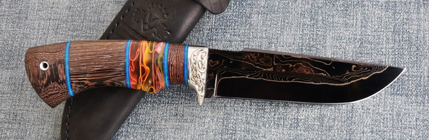 Nazarov Knives Russland laminated Damast Stahl Outdoor Messer Handarbeit HRC62