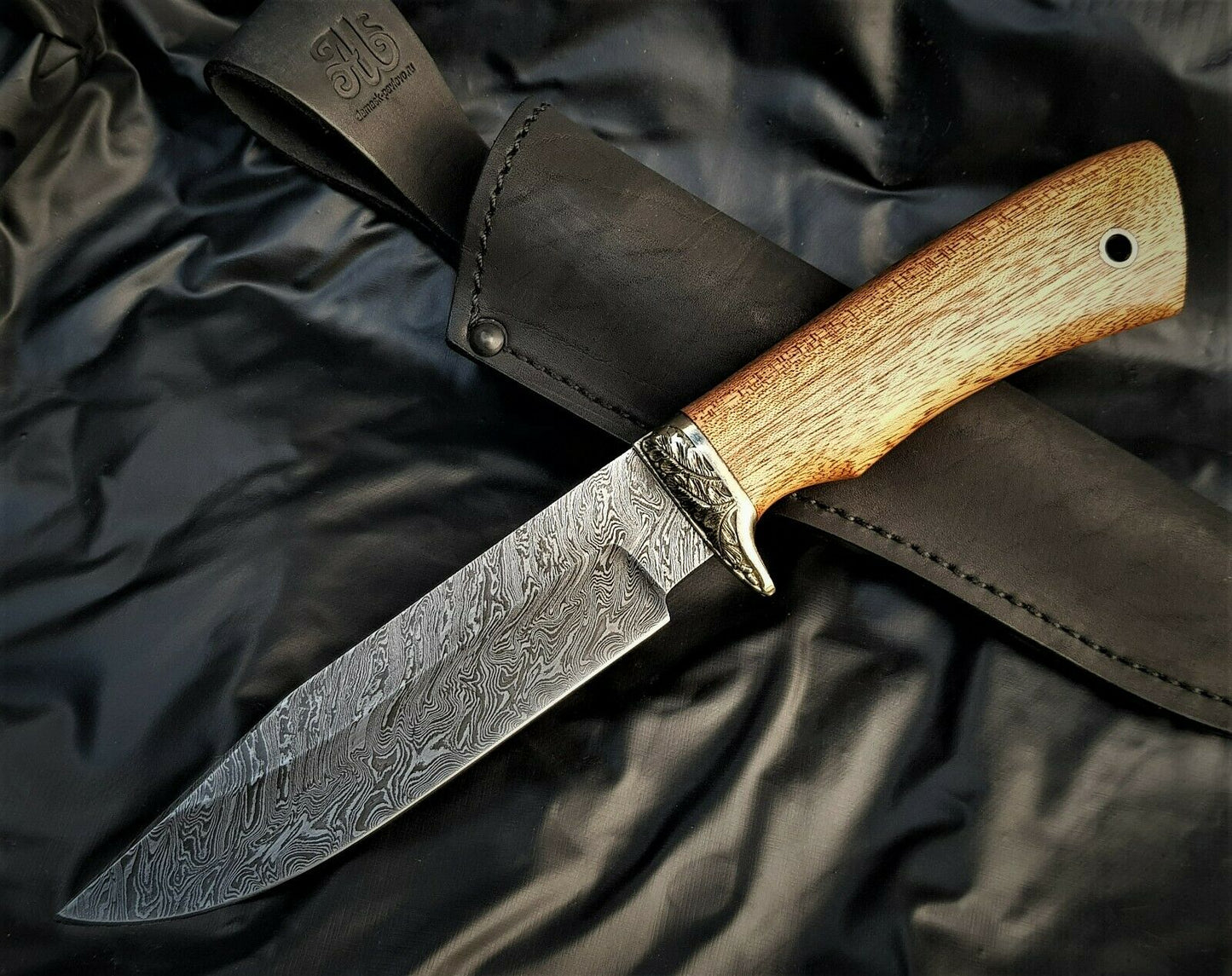 A.Marushin Outdoor Jagd Messer Damaszener Stahl Handarbeit