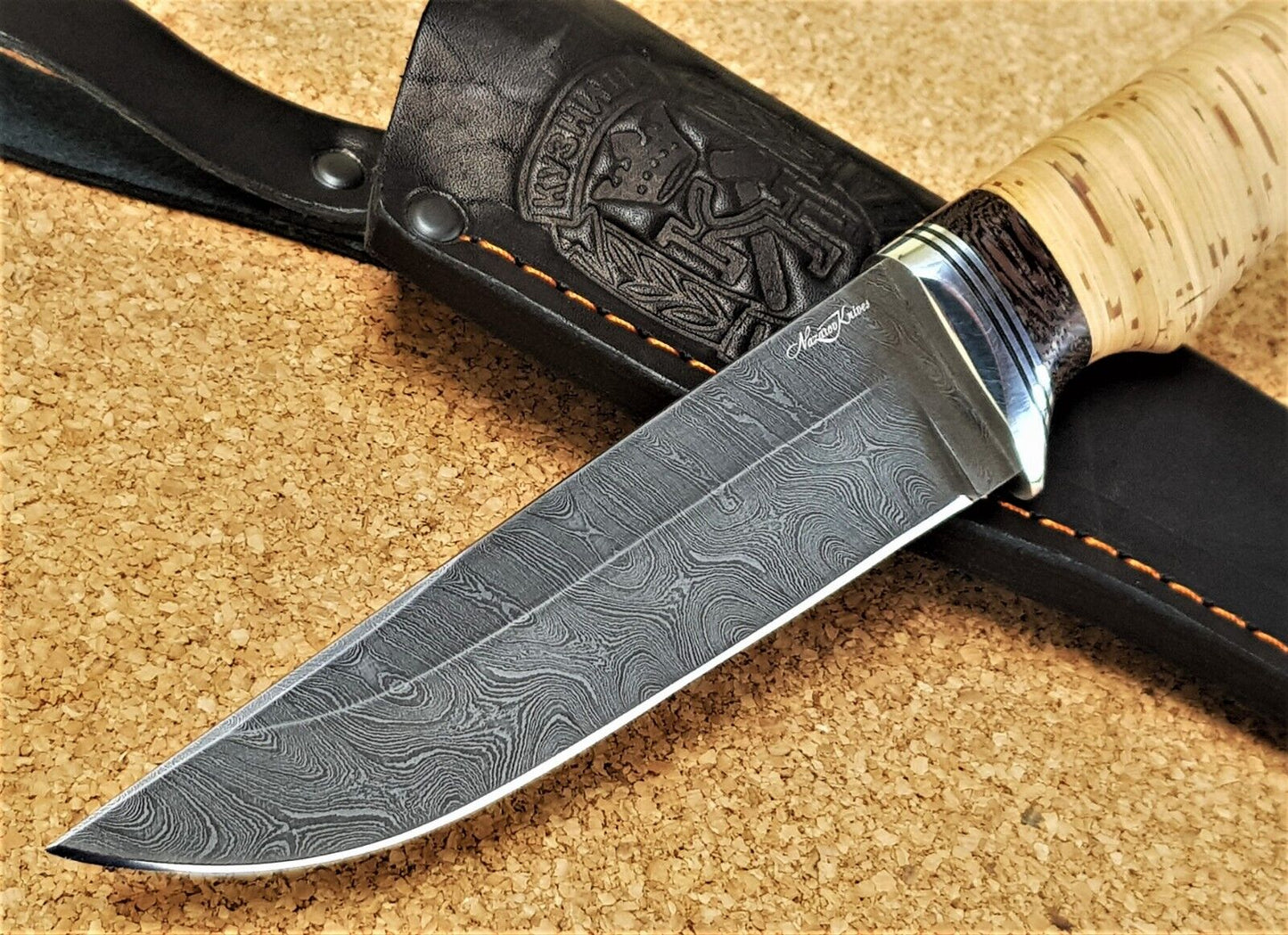 Damast Outdoor Jagd Messer Nazarov Knives Russland Handarbeit HRC 62 Бизон