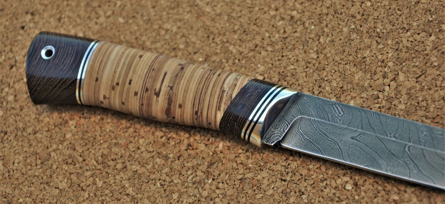 Damast Damaszener Stahl Outdoor Messer Nazarov Knives Handarbeit HRC62 Скиф
