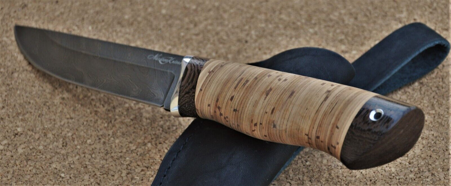Damaszener Stahl Outdoor Jagdmesser Nazarov Knives Handarbeit