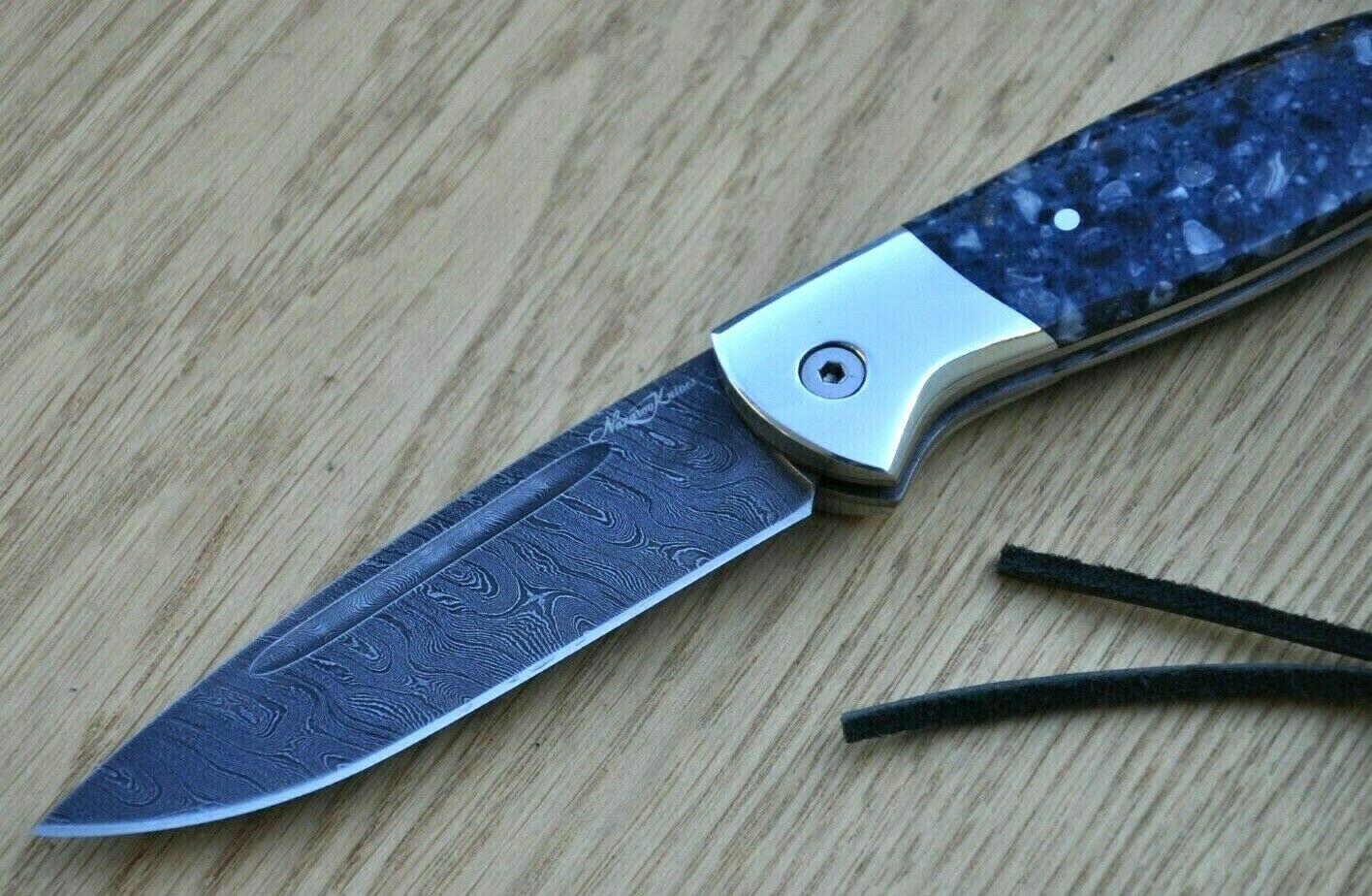 Nazarov Knives Russland Damast Stahl Outdoor Сова Klappmesser Handarbeit HRC 62