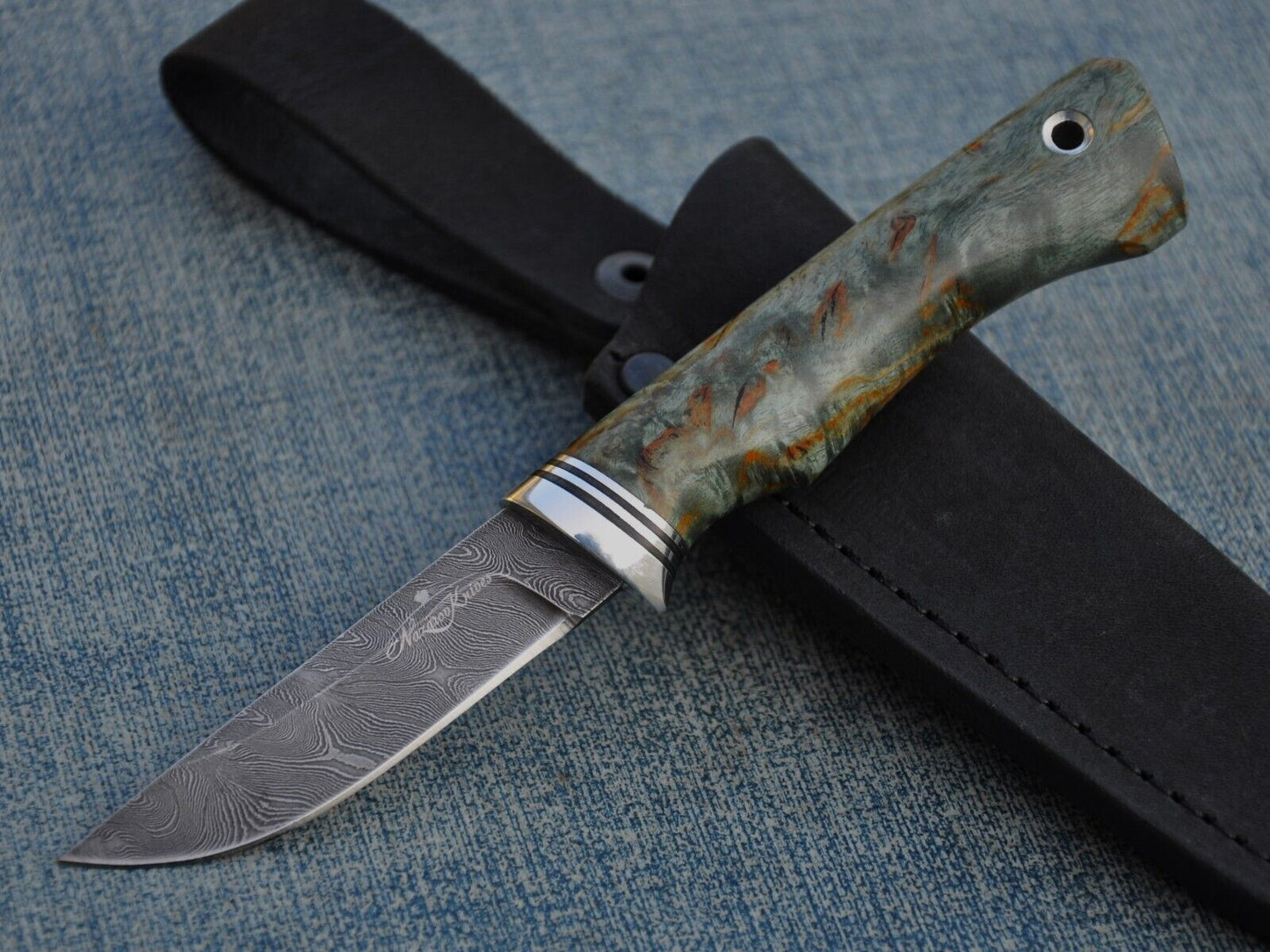 Damaszener Stahl Outdoor Damast Messer Малыш Nazarov Knives Handarbeit HRC62