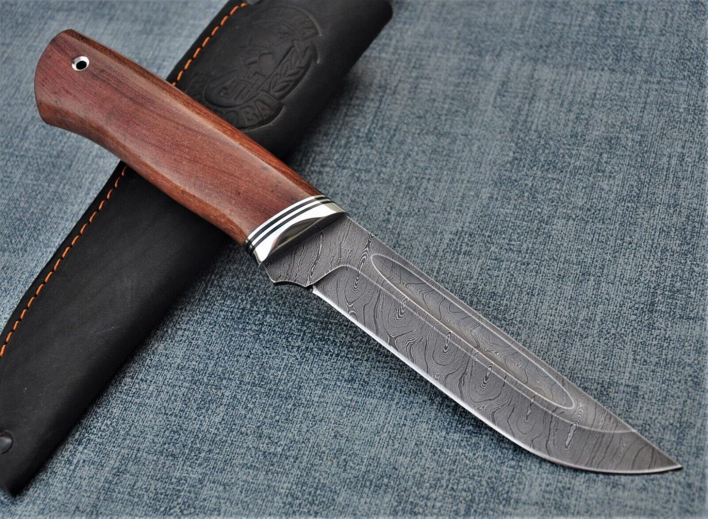 Damast Damaszener Stahl OutdoorMesser Nazarov Knives Handarbeit HRC62 Боец