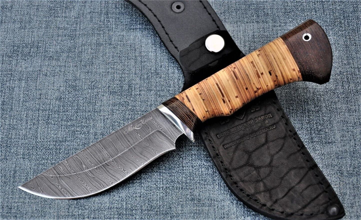 Damast Damaszener Stahl OutdoorMesser Nazarov Knives Handarbeit HRC62 Койот