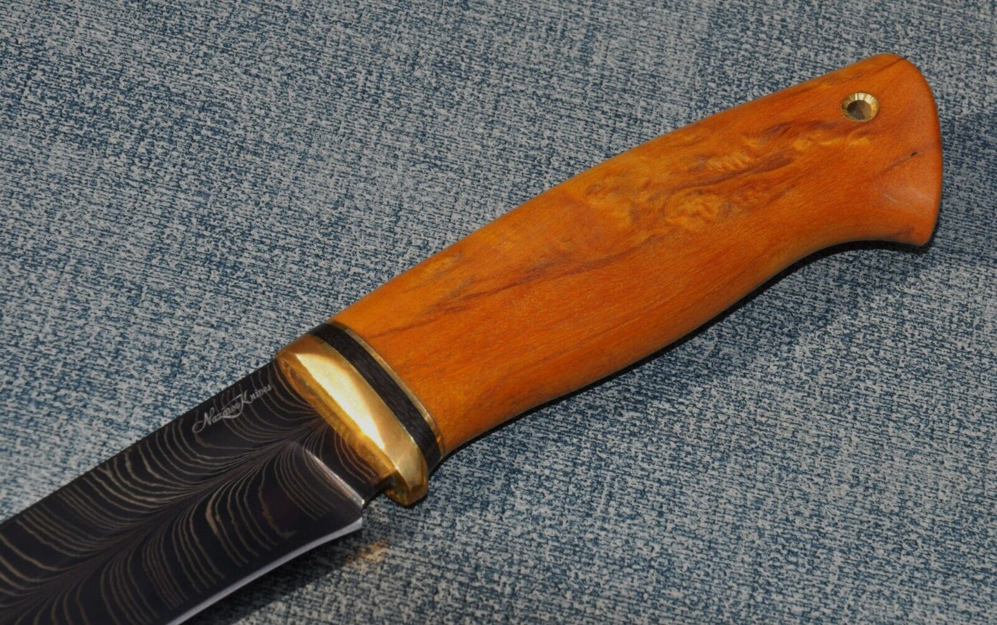 Nazarov Knives Russland Mosaik DamastStahl OutdoorJagdMesser Handarbeit HRC62