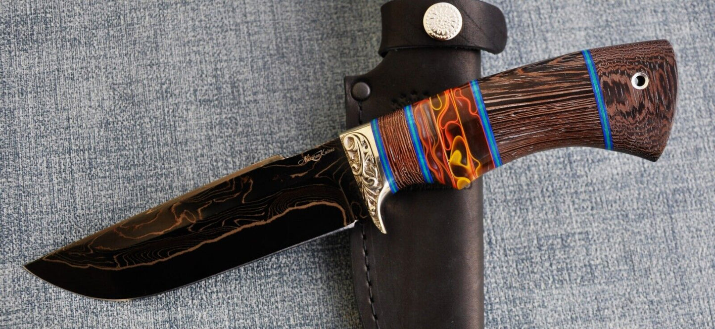 Nazarov Knives Russland laminated Damast Stahl Outdoor Messer Handarbeit HRC62