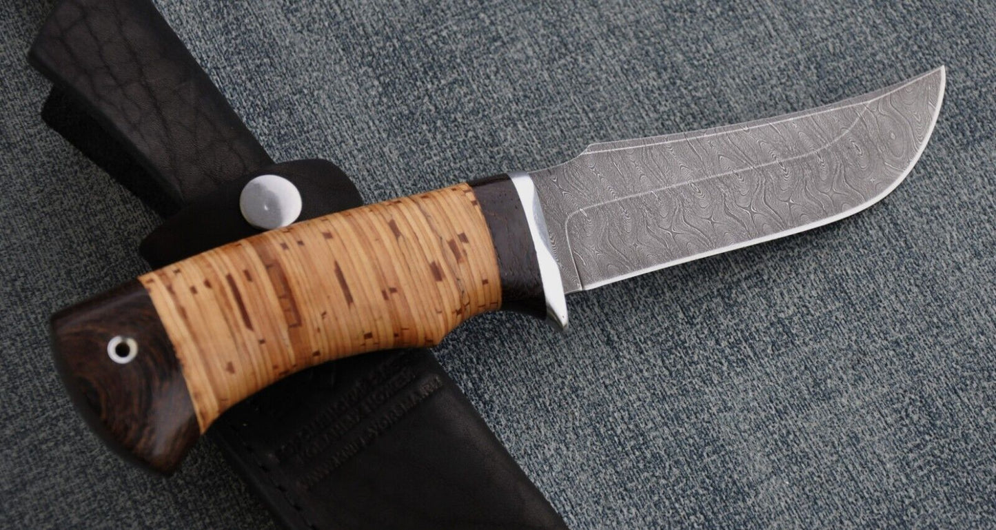 Damast Outdoor Jagd Messer Nazarov Knives Russland Handarbeit HRC 62