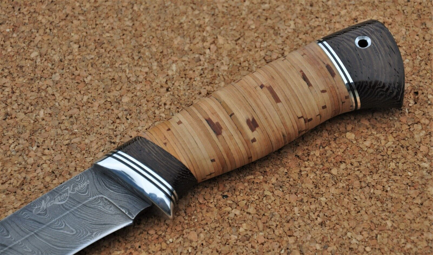 Damast Damaszener Stahl Outdoor Messer Nazarov Knives Handarbeit HRC62 Сокол