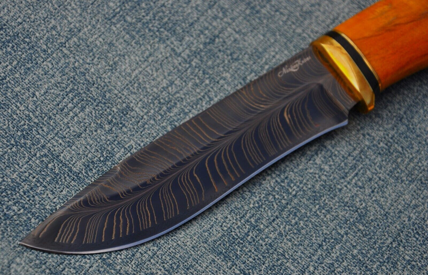 Nazarov Knives Russland Mosaik DamastStahl OutdoorJagdMesser Handarbeit HRC62