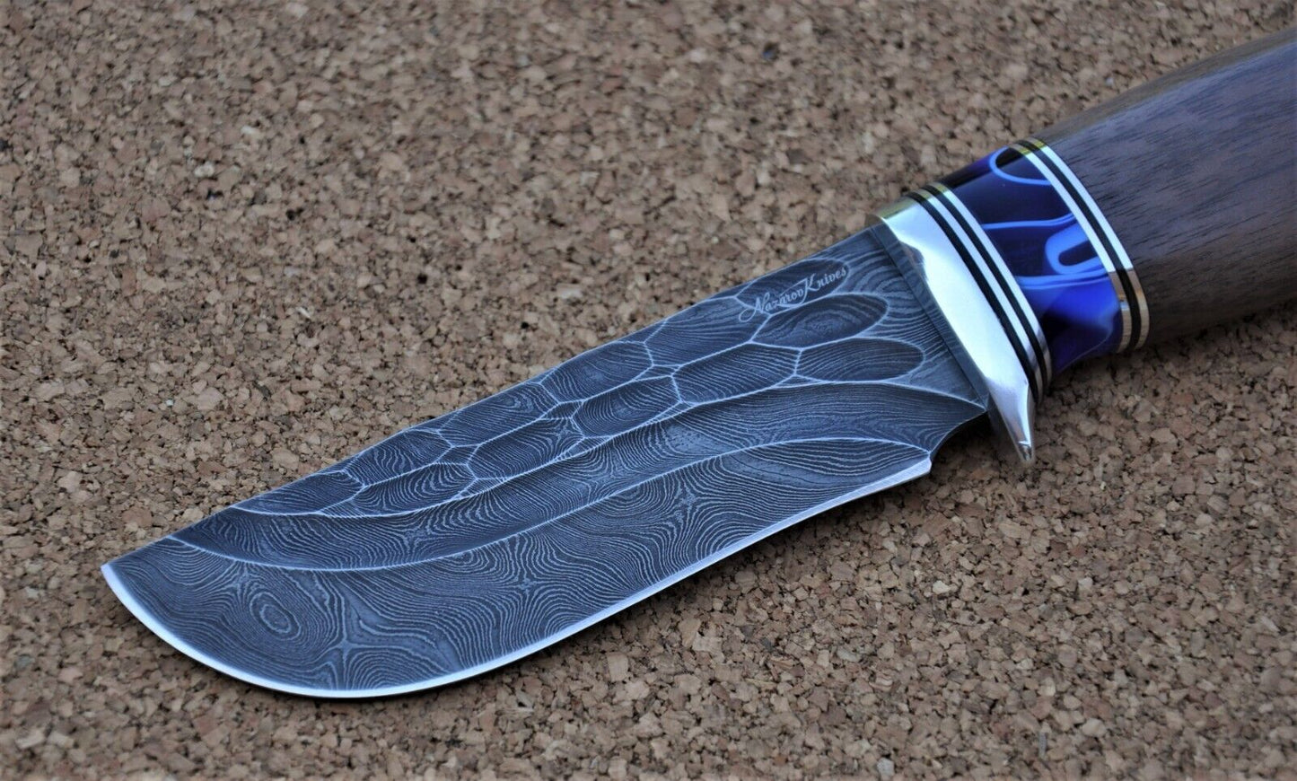 Damaszener Stahl Outdoor Jagd Damast Messer Nazarov Knives Handarbeit HRC62