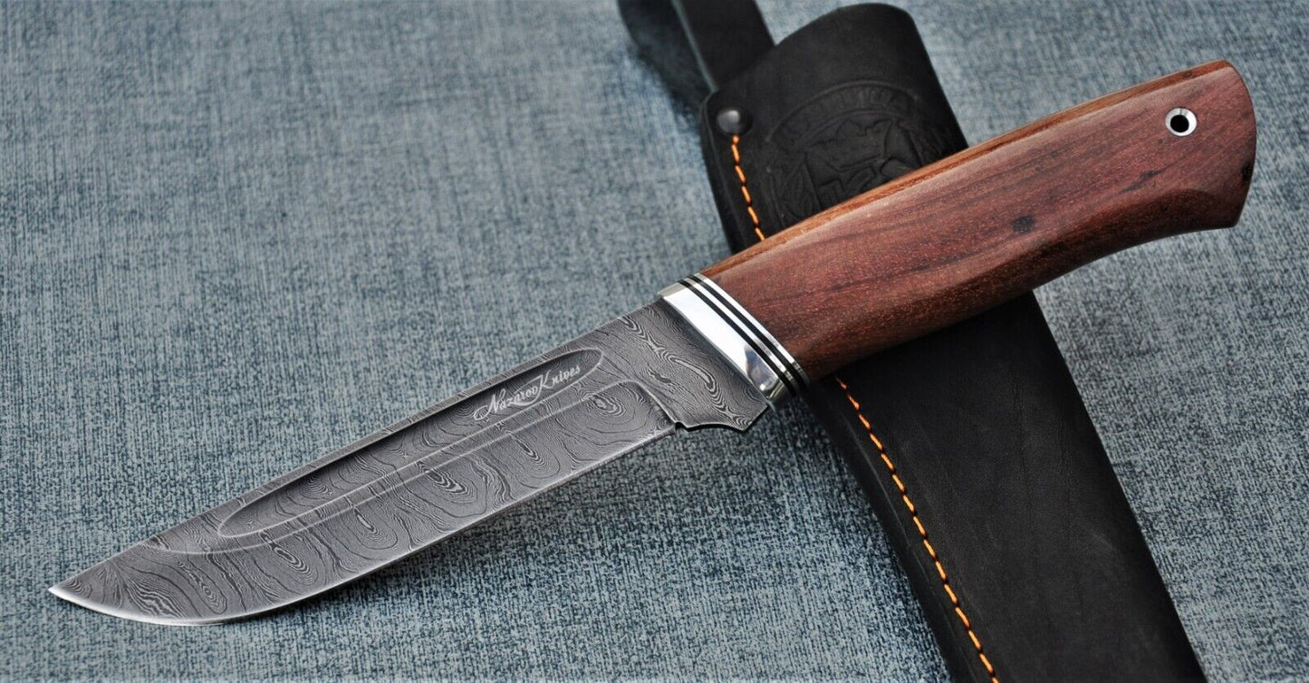 Damast Damaszener Stahl OutdoorMesser Nazarov Knives Handarbeit HRC62 Боец