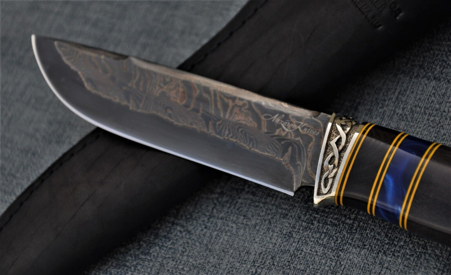 Nazarov Knives Russland san mai DamastStahl JagdMesser Handarbeit HRC62барракуда
