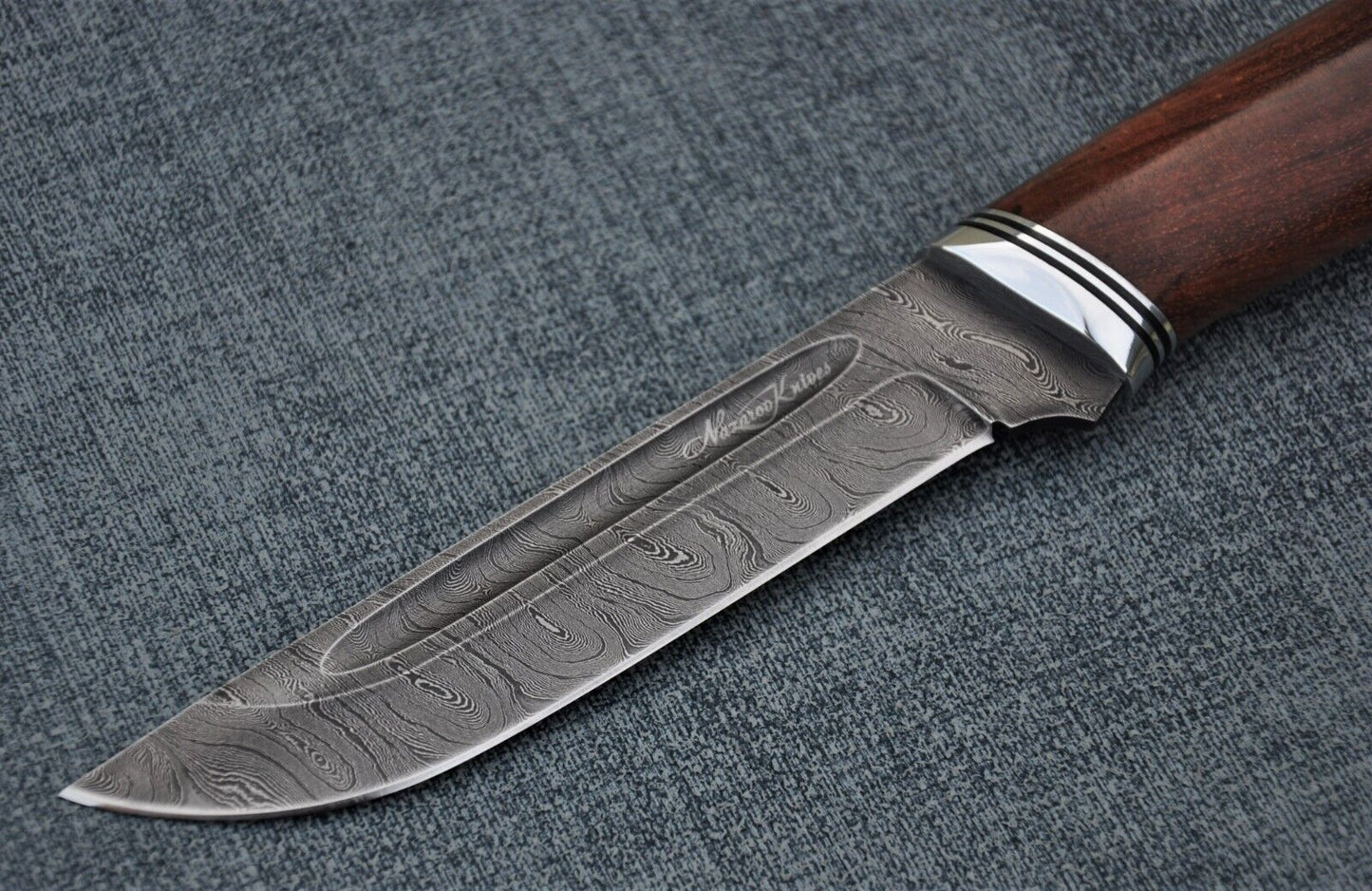 Damast Damaszener Stahl OutdoorMesser Nazarov Knives Handarbeit HRC62 Боец