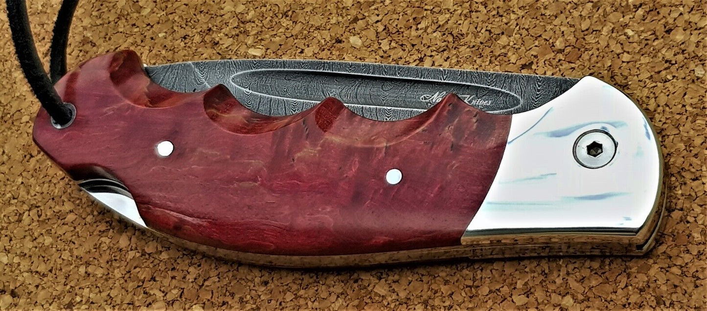 Damast Stahl Outdoor Klappmesser Handarbeit Nazarov Knives Russland HRC62 Орёл