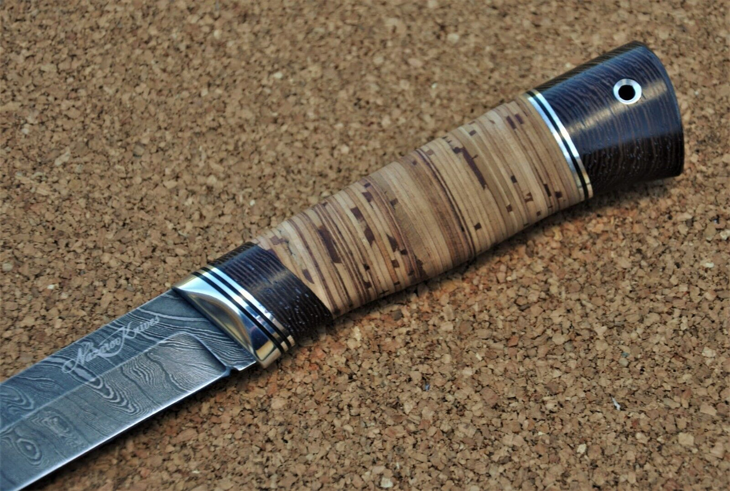 Damast Damaszener Stahl Outdoor Messer Nazarov Knives Handarbeit HRC62 Скиф