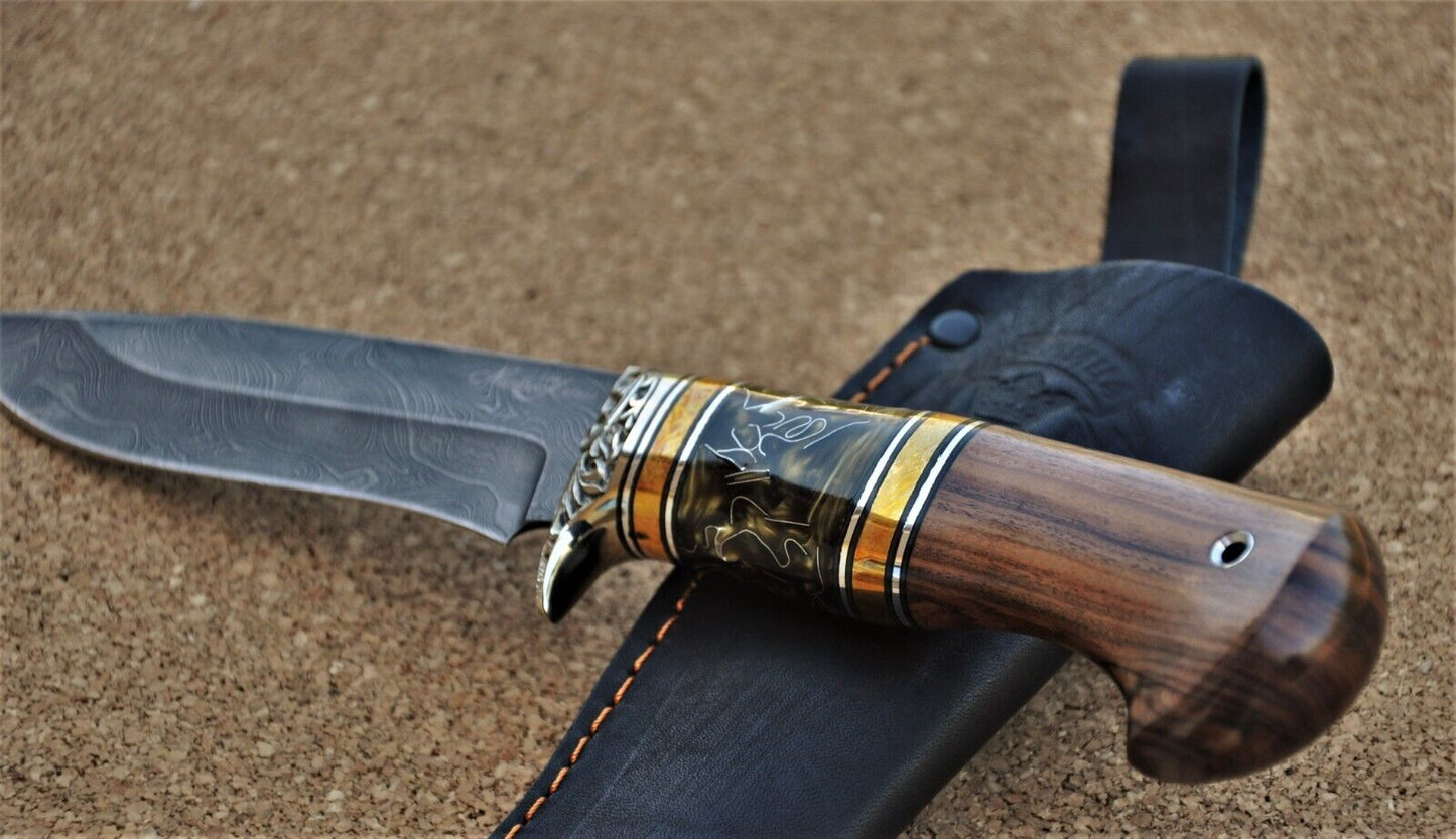 Damaszener Stahl Outdoor Jagdmesser Nazarov Knives Handarbeit