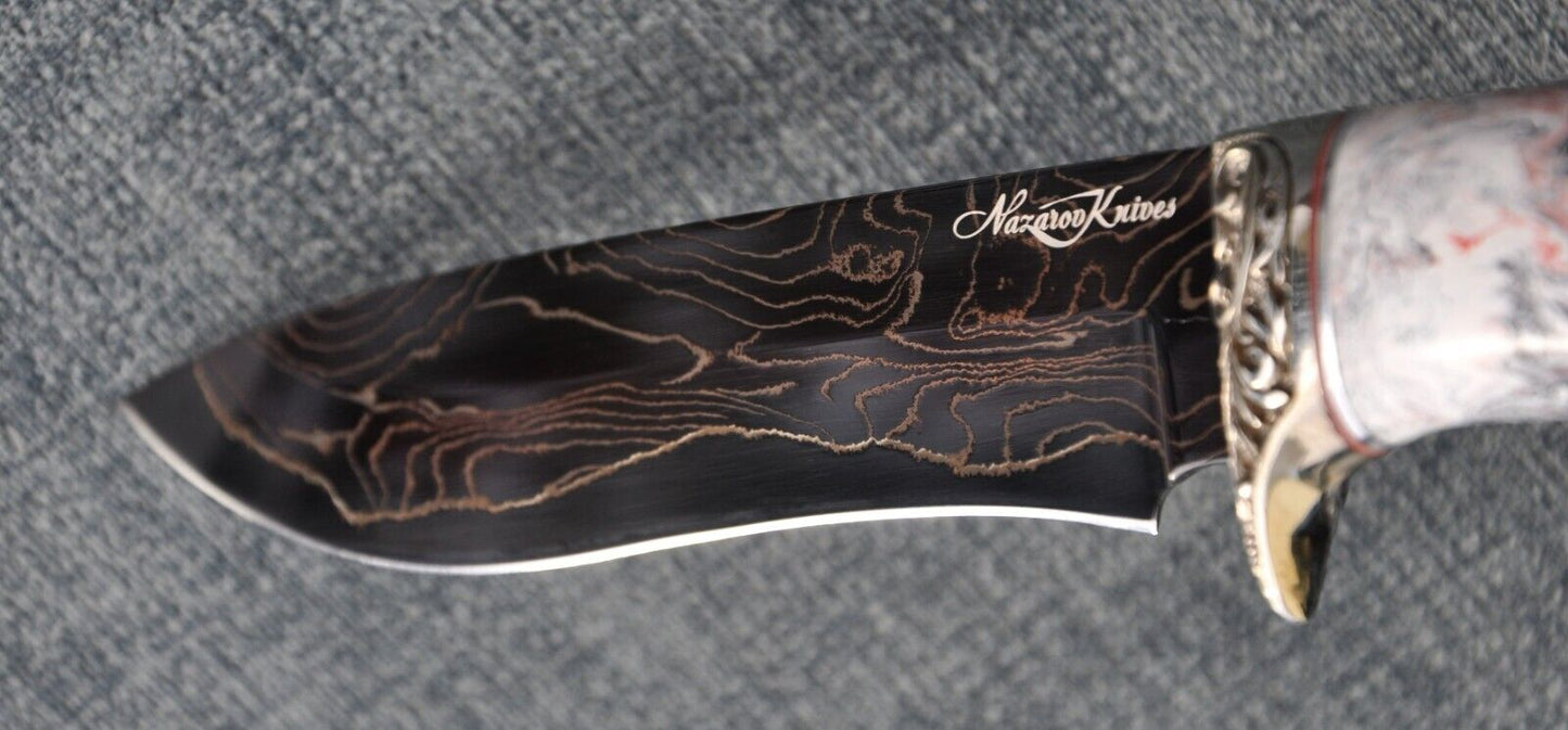 Nazarov Knives Russland laminated Damast Stahl Outdoor Messer Handarbeit HRC62